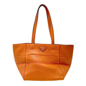 Prada tote Shoulder bag Vitello Daino Vitello Phenix leather shopping Orange